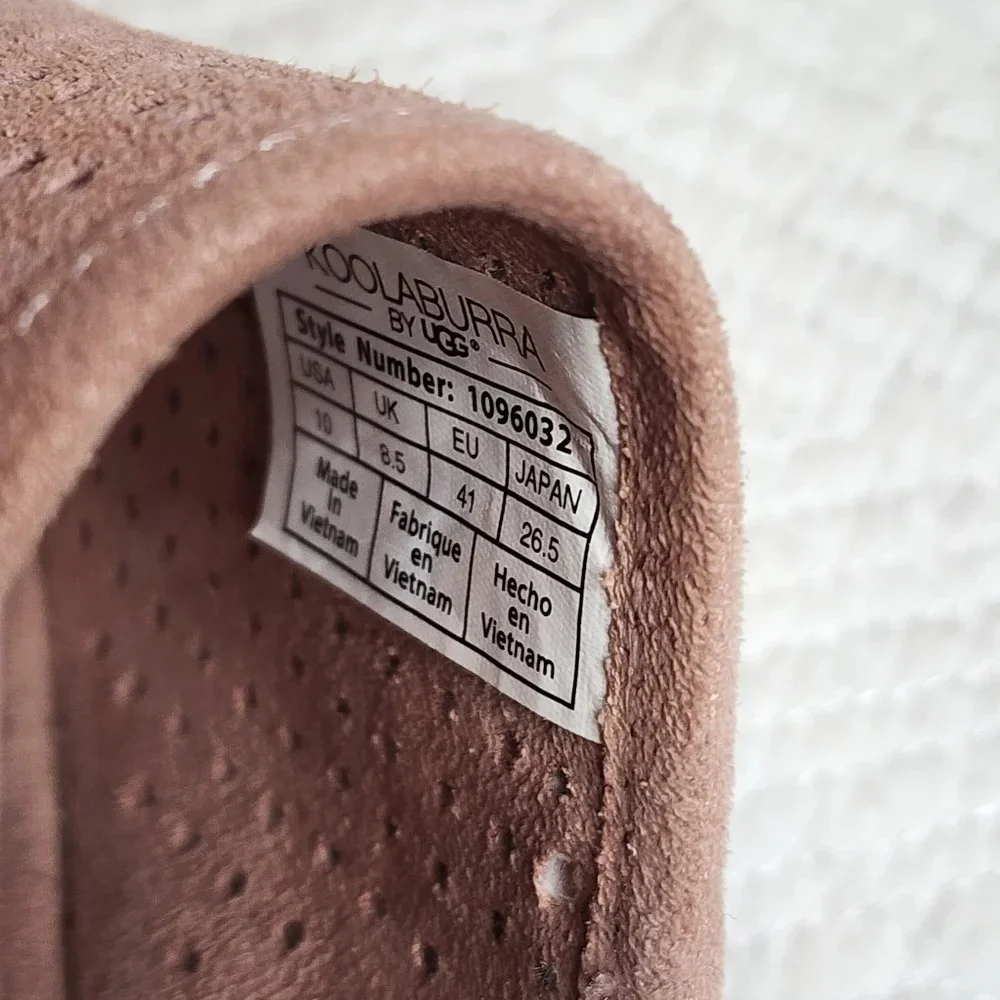 Koolaburra‎ by UGG Suede Leather Raychel Slide On Open Toe Heels Blush Pink 10